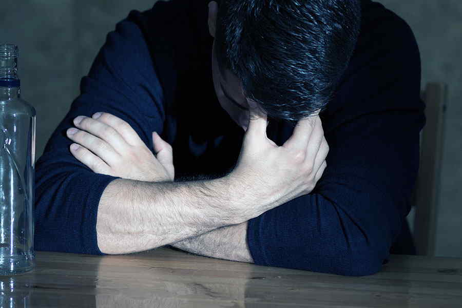 A man drunk from alcohol abuse